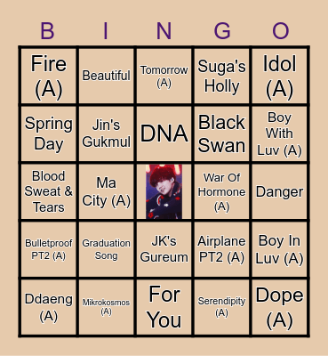 Bangtan Babes Bingo Card