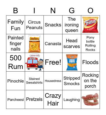 Friday nights with Gram Bingo Card