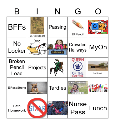 Mrs. G's Class Bingo Card