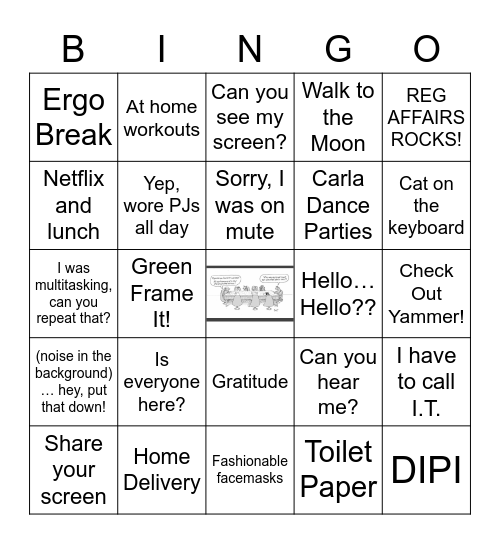 Telecommuting Bingo Card