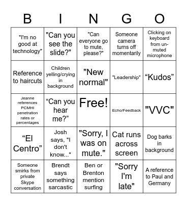VASDHS PCMHI Retreat Bingo Card