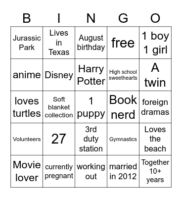 Erica's bingo Card