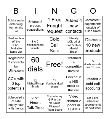 COVID Bingo Card