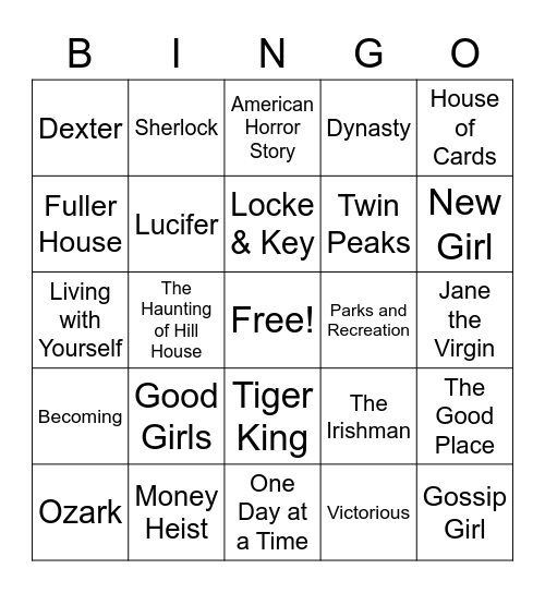 Netflix Queue Bingo Card