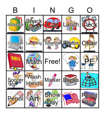 FIRST GRADE Bingo Card