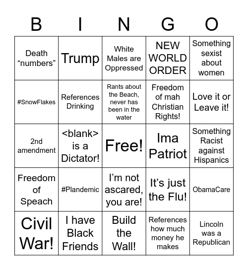 You know Who Bingo Card