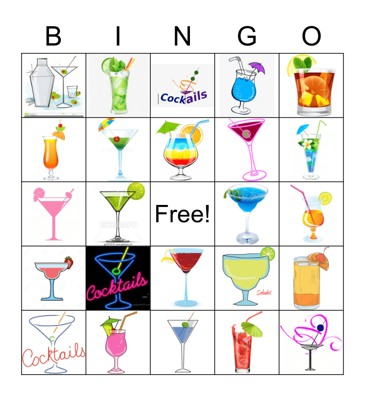 Happy Hour Bingo Card