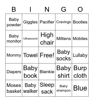 Baby Boy Bingo Card