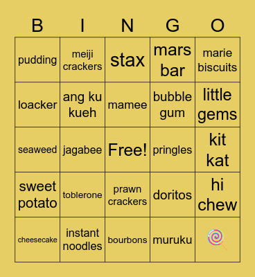 snacks i luv🥵 Bingo Card