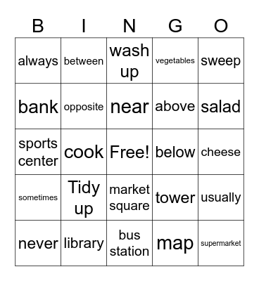 AROUND TOWN Bingo Card