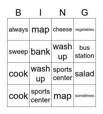 AROUND TOWN Bingo Card