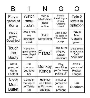 Birthday Bingo Card