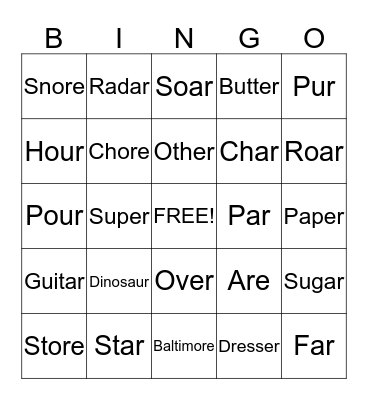 R You Ready for BINGO? Bingo Card