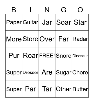 R You Ready for BINGO? Bingo Card