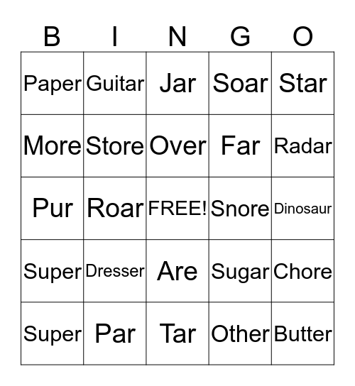 R You Ready for BINGO? Bingo Card