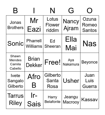 GM Muziek 09-05-2020 Bingo Card