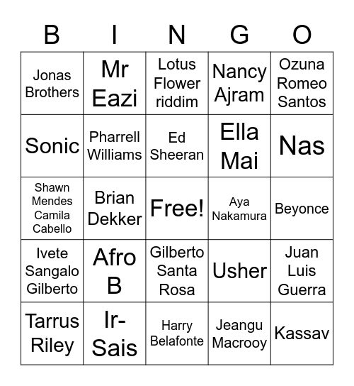 GM Muziek 09-05-2020 Bingo Card