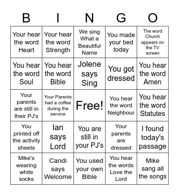 CB Kids Bingo for May 10 Bingo Card