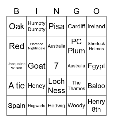 Trivia Bingo Card