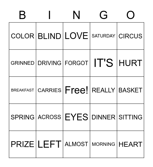 GRANT 5/11/20 Bingo Card