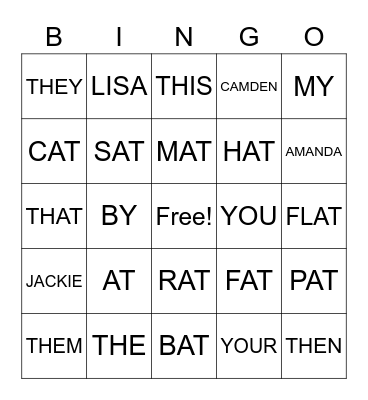 CAMDEN LIST #3 & #4 Bingo Card