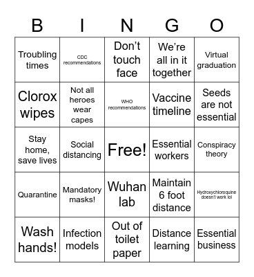 PANDOOMIC Bingo Card