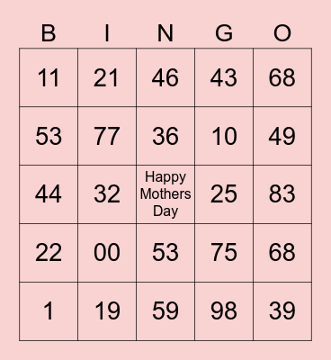 Mother's Day Bingo Card