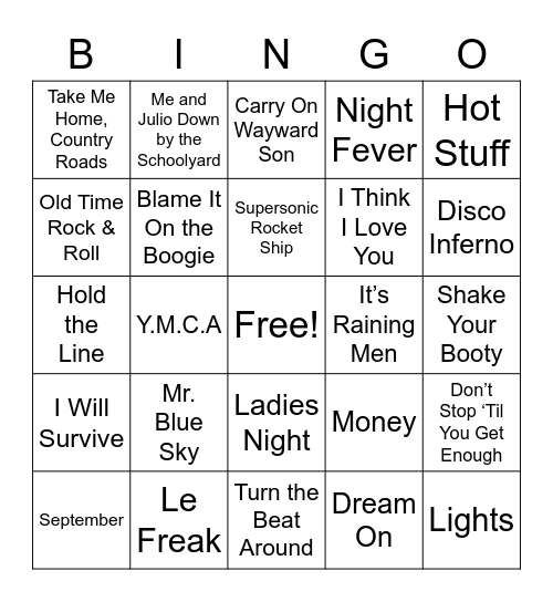 Round 1 Bingo Card