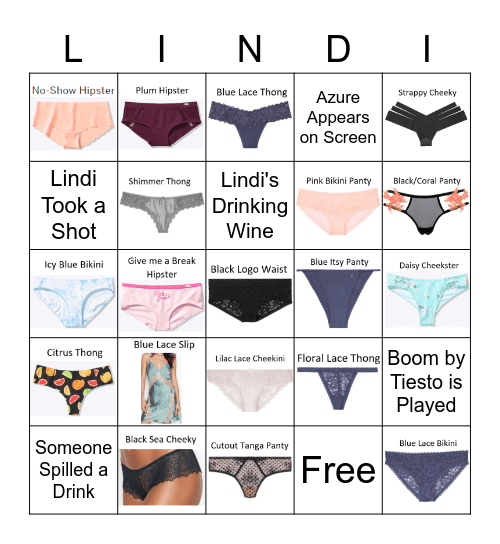 Lindi's Panty Bingo! Bingo Card