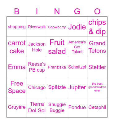 Mother's Day Bingo Card