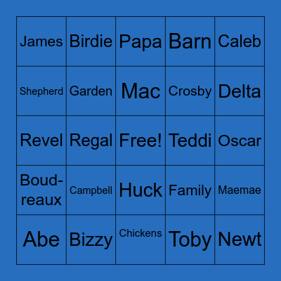 FAMILY BINGO Card