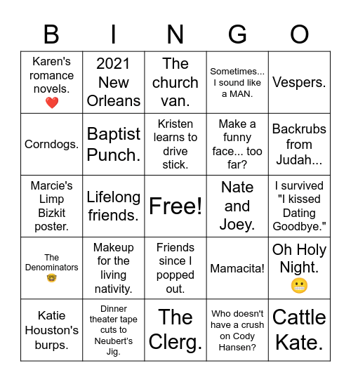Night of Amazing BINGO Card