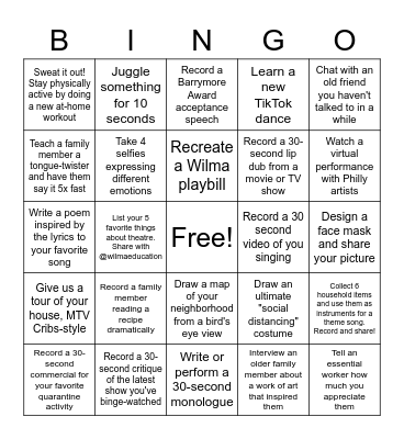 Wilma Bingo Card