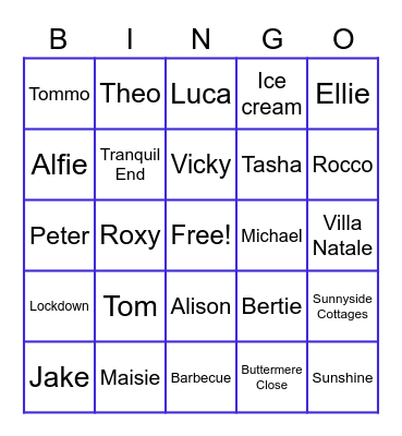 10-5-20 Bingo Card