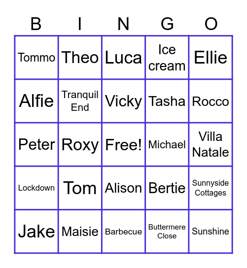 10-5-20 Bingo Card