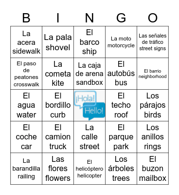 INTERCAMBIO Bingo Card