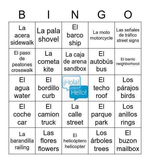 INTERCAMBIO Bingo Card