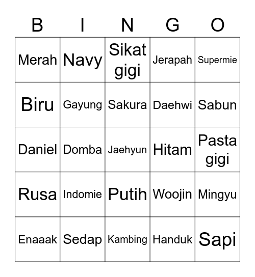 Aldionsatrio's Bingo Card