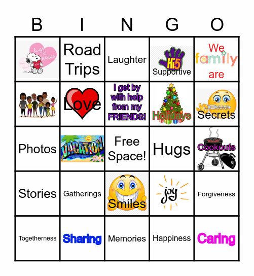 Family & Friends Bingo Card