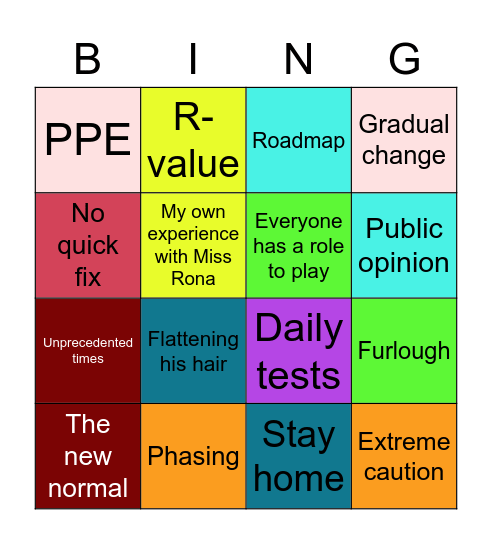 BoJo Bingo Card