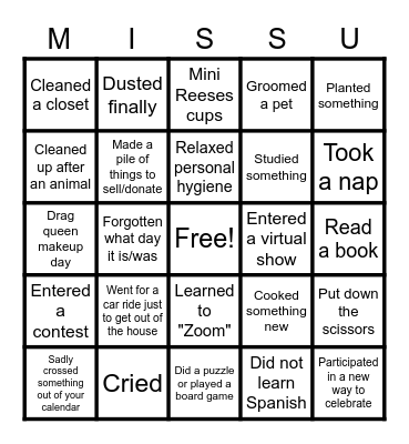 Leaders and Lopers May 2020 Bingo Card