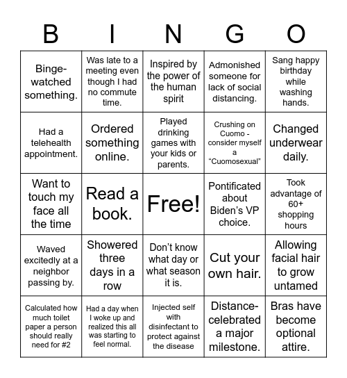 Mother's Day Bingo Card