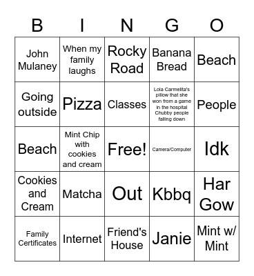 Espino Family Bingo Card