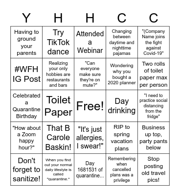 Quaringo Bingo Card