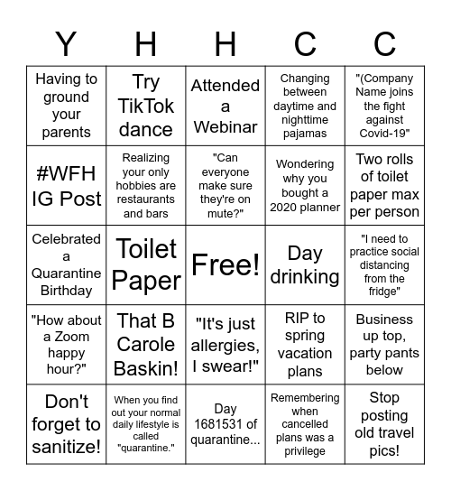 Quaringo Bingo Card