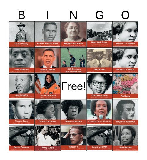 Black History Month Bingo Card