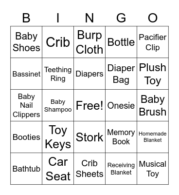 Baby BINGO Card