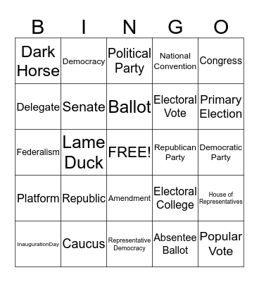 Election Bingo Card