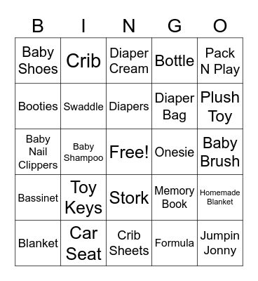 Baby BINGO Card