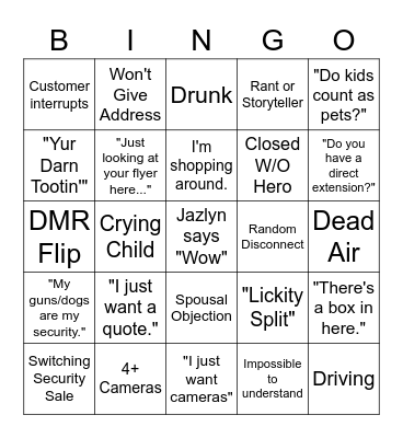ADT Bingo Card